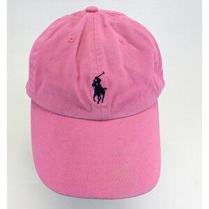 Polo Ralph Lauren Youth Pink Cotton Baseball Cap Adjustable Strapback Pony Logo